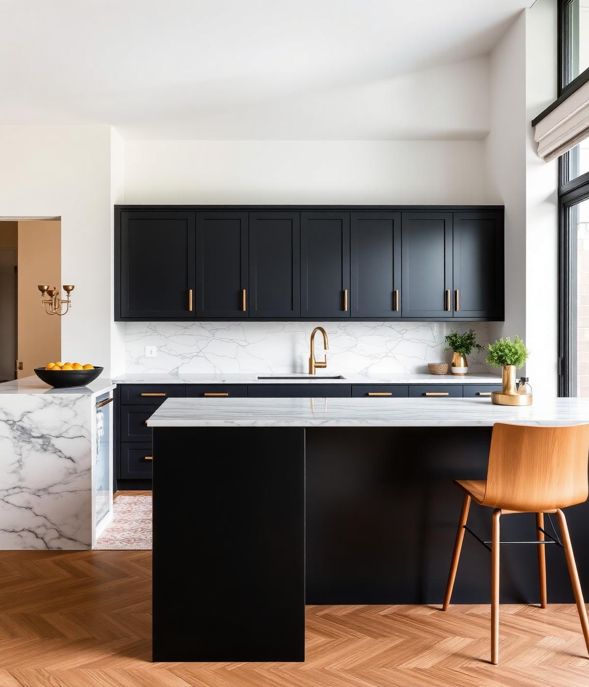 Marble & Oak Kitchen